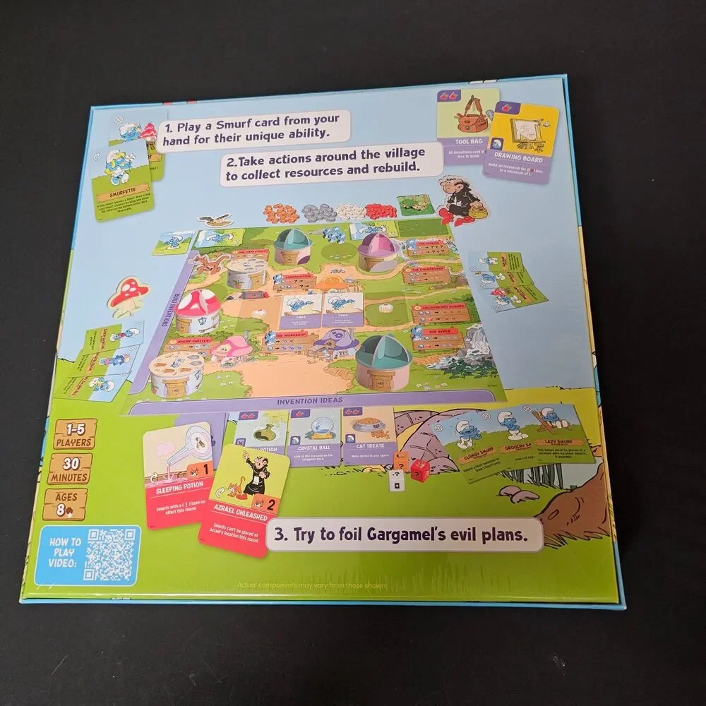 NIS The Smurfs Hidden Village Board & Ability Card Game 1-5 Players Ages 8+
